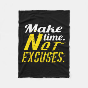 No Excuses Gym &amp; Fitness Workout Motivation Sh Fleece Blanket