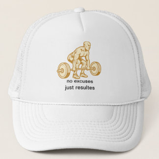 no excuses gym motivation design trucker hat