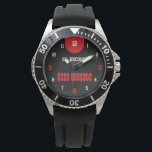 No Excuses Just Results Black Watch<br><div class="desc">Stay motivated every day with this bold No Excuses Just Results watch. Designed with a clean black background, strong red motivational text, and a mix of black and red numbers, this clock creates a powerful and energetic fitness aesthetic. The phrase “NO EXCUSES JUST RESULTS” stands proudly in the center, reminding...</div>