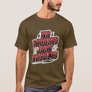 No Excuses Just Results – Bold Athletic Motivation T-Shirt