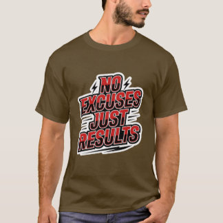 No Excuses Just Results – Bold Athletic Motivation T-Shirt