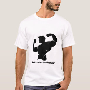 No Excuses Just Results – Motivational Gym T-Shirt