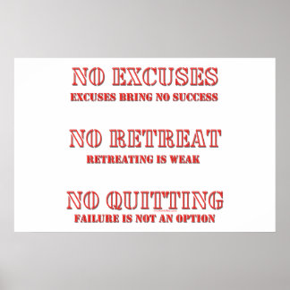 No Excuses. Poster