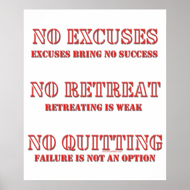 No Excuses. Poster (Front)