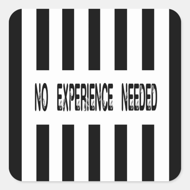No Experience Needed Replacement Ref Sticker (Front)