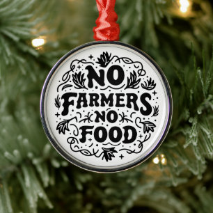 No farmers no food support farmers metal tree decoration