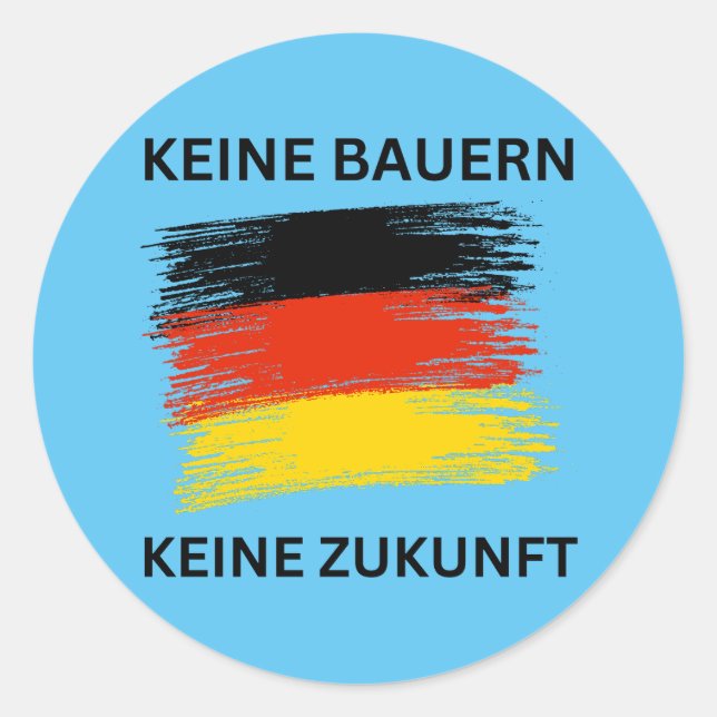 No Farmers No Future German Protest Classic Round Sticker (Front)
