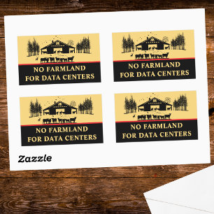 No Farmland for Data Centres - Protect Our Farms Rectangular Sticker