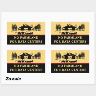 No Farmland for Data Centres - Protect Our Farms Rectangular Sticker