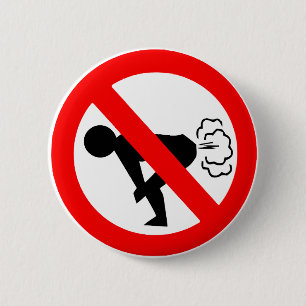 No Fart Zone 6 Cm Round Badge