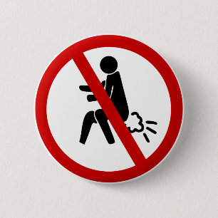 NO Farting ⚠ Funny Thai Toilet Sign ⚠ 6 Cm Round Badge