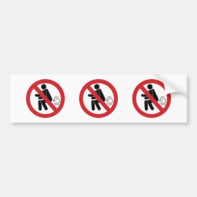 NO Farting ⚠ Funny Thai Toilet Sign ⚠ Bumper Sticker (Front)