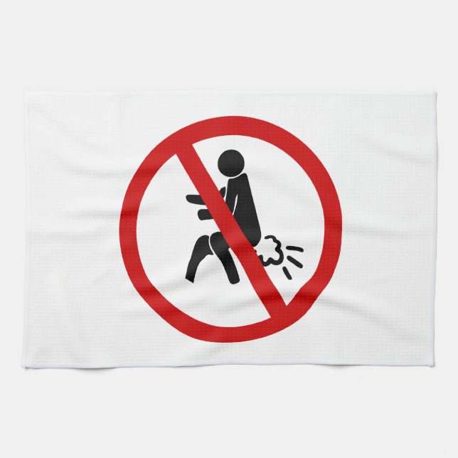 NO Farting ⚠ Funny Thai Toilet Sign ⚠ Tea Towel (Horizontal)