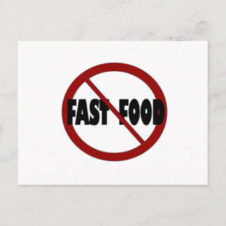 No Fast Food Postcard