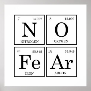 No Fear Elements Periodic Table Poster