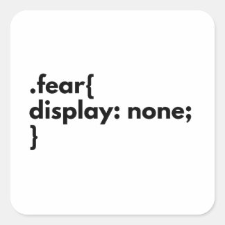 No fear frontend developer square sticker