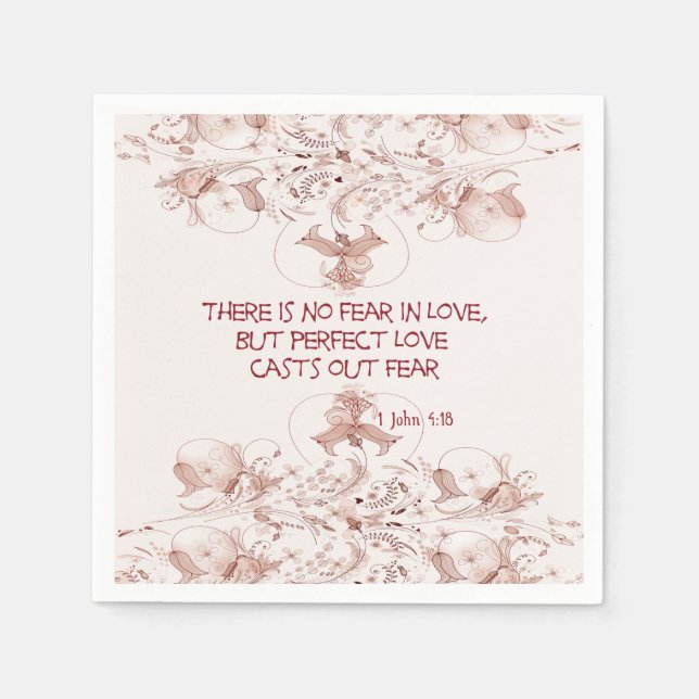 No Fear in Love Bible Verses Napkin (Front)