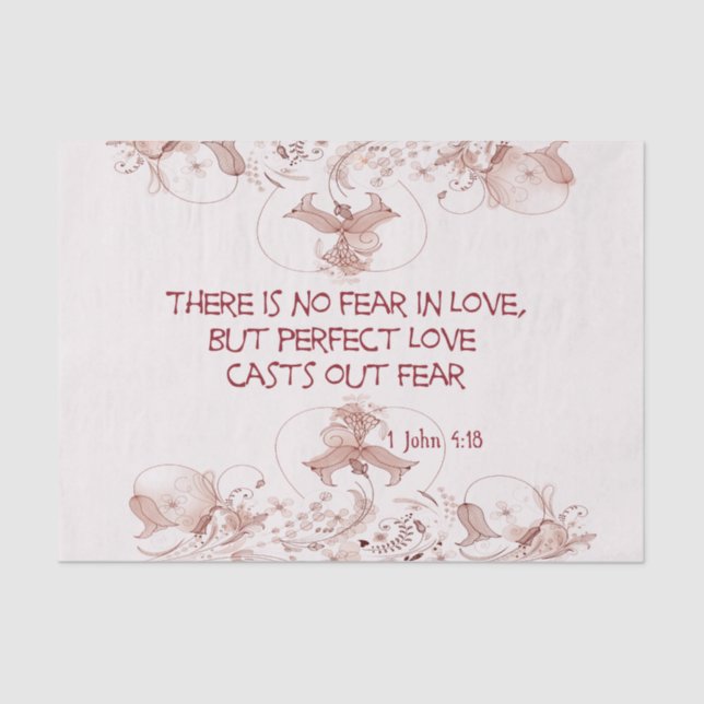 No Fear in Love Bible Verses Tissue Paper (Front)
