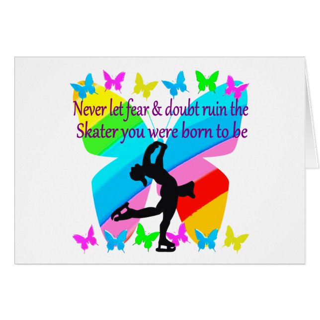 NO FEAR JUST FAITH FIGURE SKATING BUTTERFLY DESIGN (Front Horizontal)