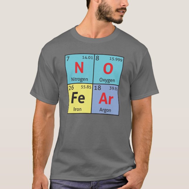 'No Fear' mens comedy science t-shirt (Front)