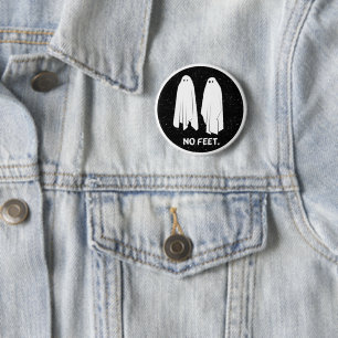 No Feet Ghosts Monochrome Geek Distressed Badge