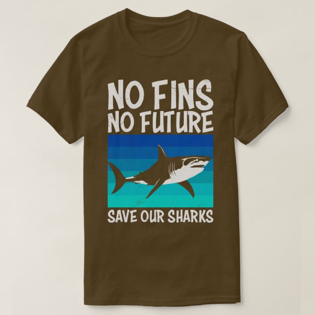 No FIns no Future Save our Sharks Diver  T-Shirt (Design Front)