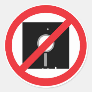 No Floppies Sticker