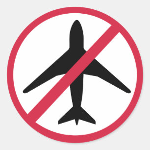 No-fly zone Aeroplane Classic Round Sticker