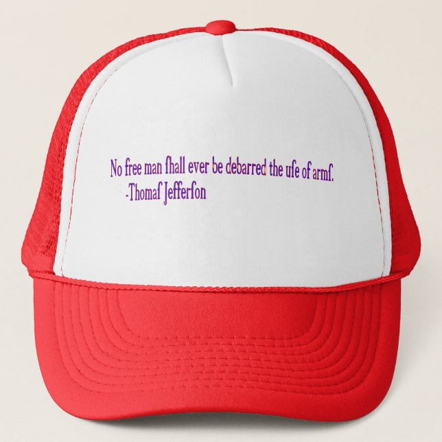 No free man shall ever be debarred.. trucker hat (Front)