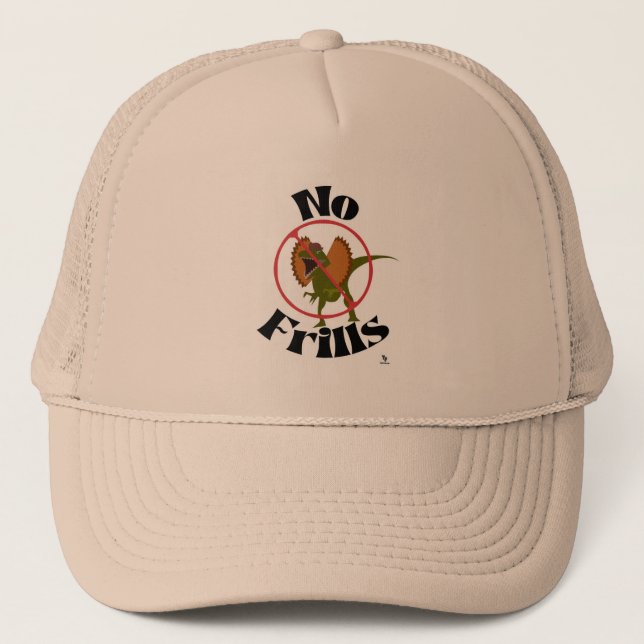 No Frills Dinosaur Cartoon Fun Jurassic Humour Trucker Hat (Front)