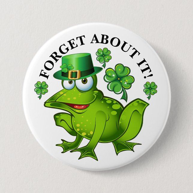 No Frog Kissing St. Patrick's Day Button (Front)