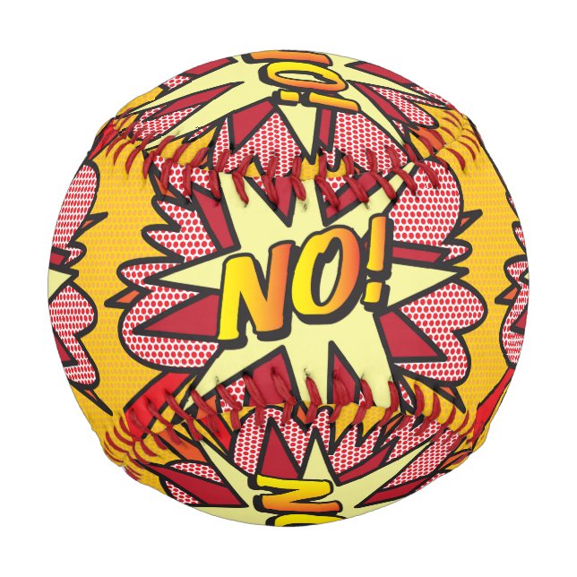 NO Fun Retro Comic Book Pop Art Baseball (Front)