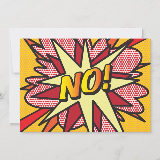 NO Fun Retro Comic Book Pop Art Invitation (Front)