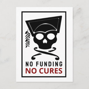 No funding, no cures holiday postcard