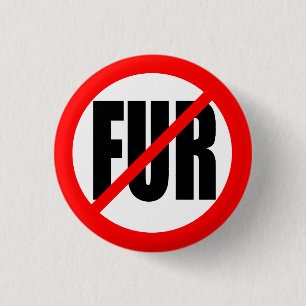 "NO FUR" 3 CM ROUND BADGE