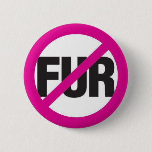 NO FUR 6 CM ROUND BADGE