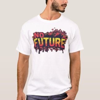No Future Graffiti Typography T-Shirt - Edgy Punk