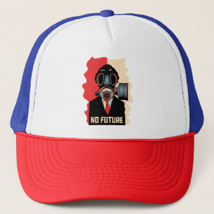 No Future Noir: The Gas Masked Man Trucker Hat
