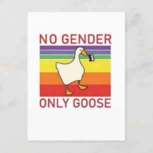 No Gender Only Goose Non Binar LGBTQ Announcement Postcard