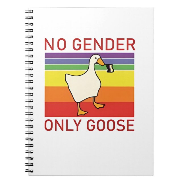 No Gender Only Goose Non Binar LGBTQ Notebook (Front)