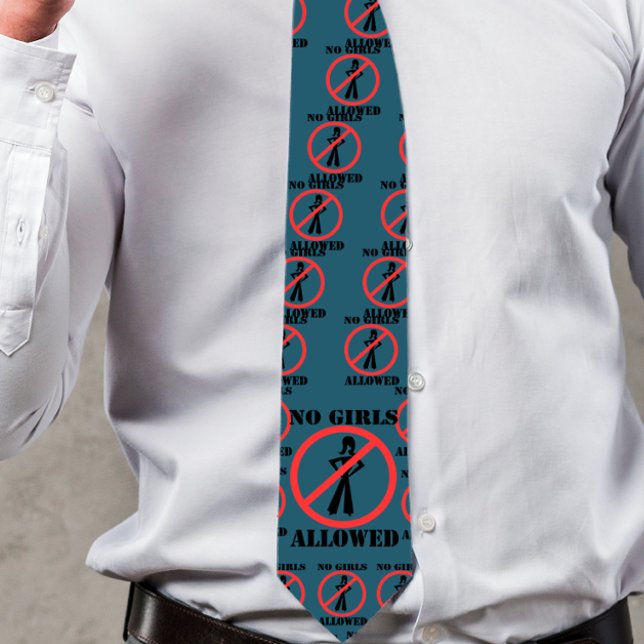 No Girls Allowed Universal NO Symbol  Tie (Creator Uploaded)