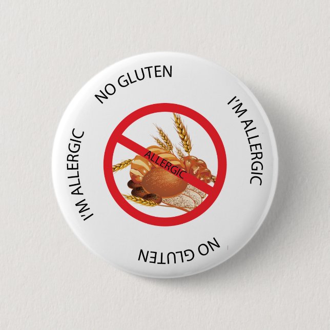 No Gluten Allergy Alert Button (Front)