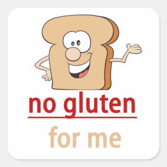 No gluten allergy alert square sticker (Front)