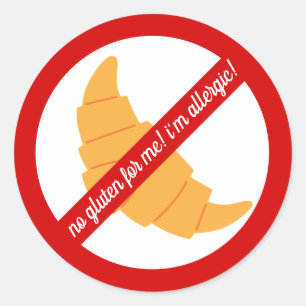 No gluten for me! - Gluten Allergy Alert Classic Round Sticker