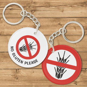 No Gluten Sign Key Ring