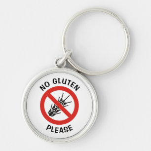 No Gluten Sign Key Ring