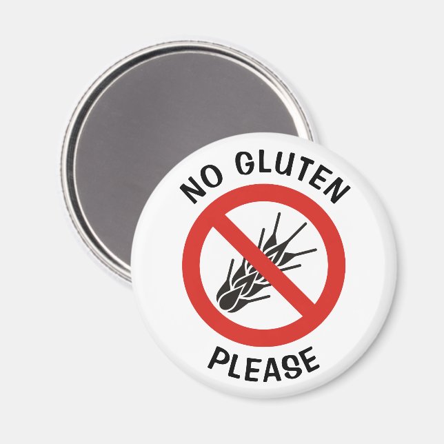 No Gluten Sign Magnet (Front/Back)