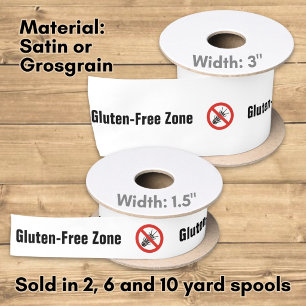 No Gluten Sign Satin Ribbon