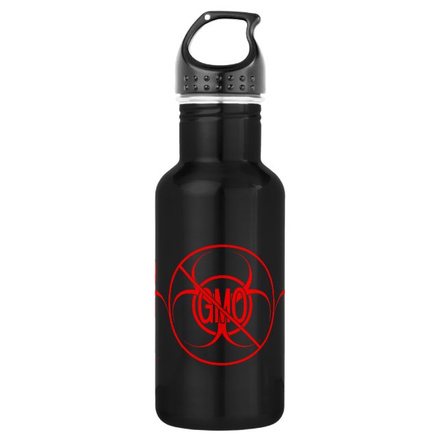 No GMO Biohazard Warning GMO Bottle (Front)