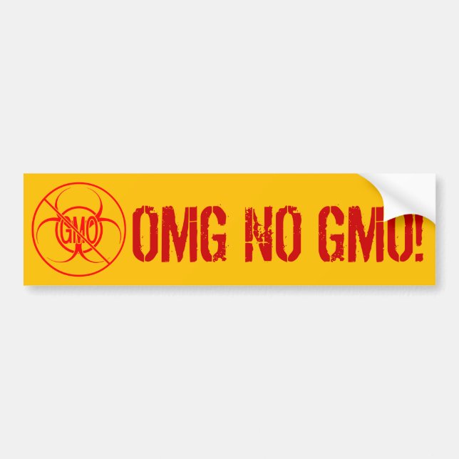 No GMO Bumper Sticker Biohazard NO GMO Sticker (Front)